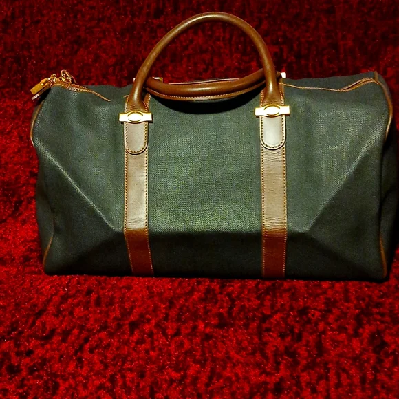 AUTHENTI DUNHILL BNWOT Green and Brown Duffel Bag - Picture 6 of 12